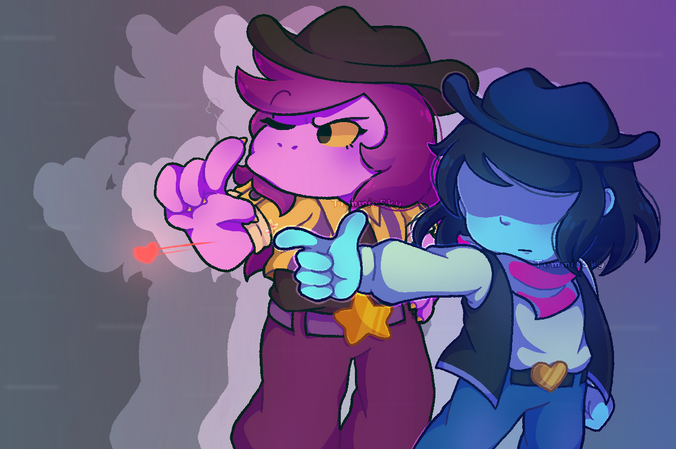 Kris and Susie in Cowboy Outfit